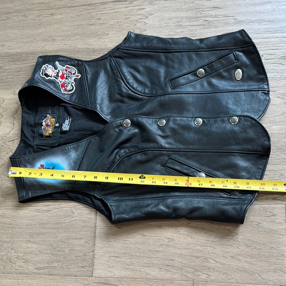 Harley-Davidson Women’s Medium Airbrushed Rose Betty Boop Vest - Picture 6 of 9